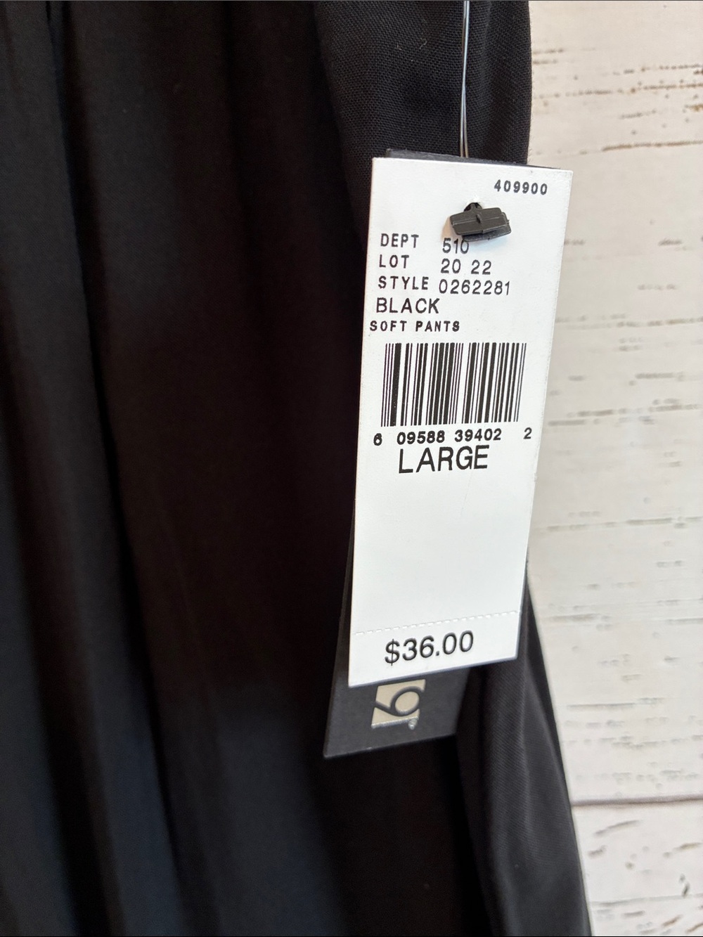 Apt. 9 Black Rayon Wide-Leg Drawstring Waist Palazzo Pants, size L, NWT - Picture 3 of 15